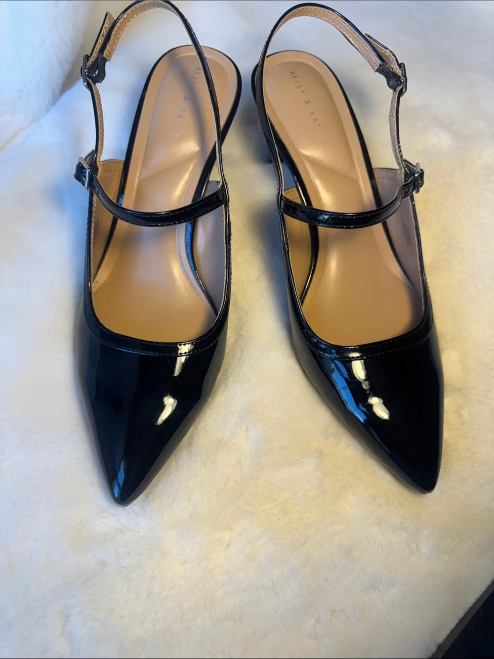 Kelly & Katie Black Patent Slingback Pointed Toe 3” Heel Size 11 - Picture 7 of 7